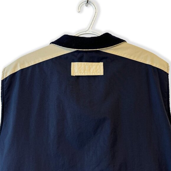 Vintage 90s Trium Women's Outdoor Vest Montreal-Made Blue Zip-Up Contrast Trim - Picture 5 of 6